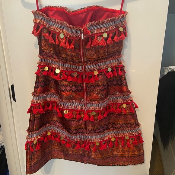 “Prem The Label” short, red dress with tassels - Picture 2 of 4